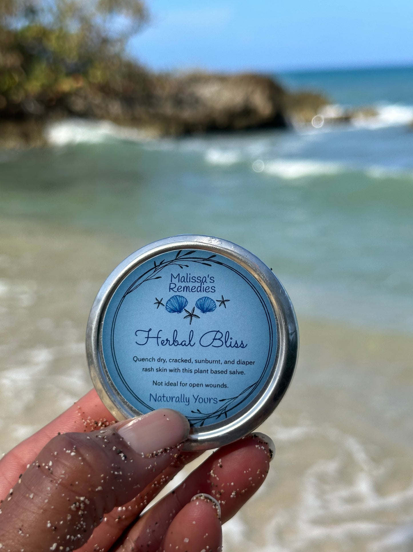 Herbal Bliss Beach Theme Label